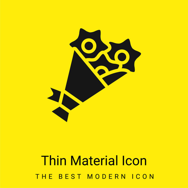Boeket minimaal helder geel materiaal icoon - Vector, afbeelding