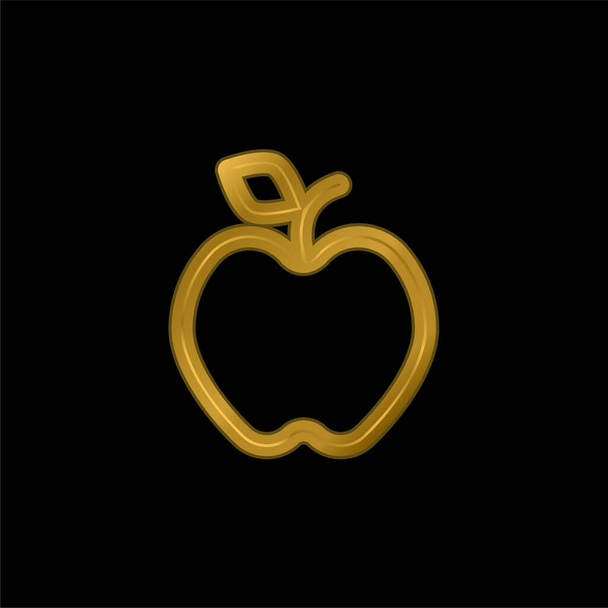 Icône métallique plaqué or pomme ou vecteur de logo - Vecteur, image