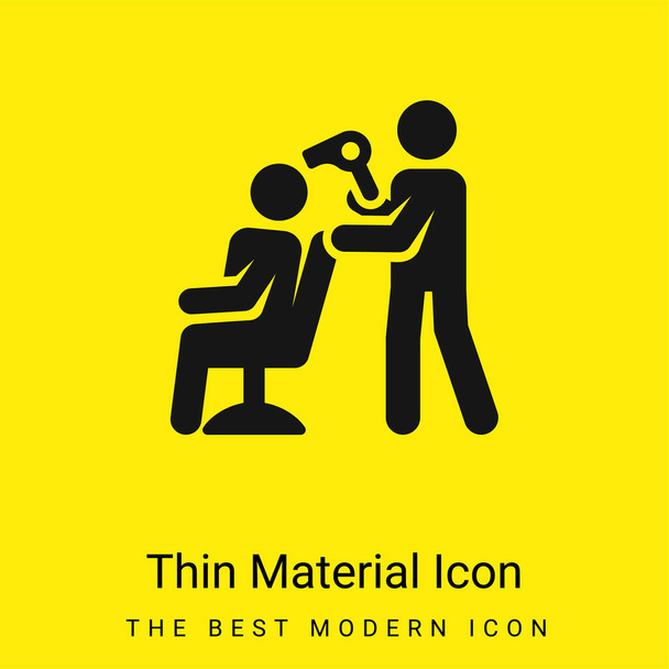 Barbiere icona materiale giallo brillante minimo - Vettoriali, immagini