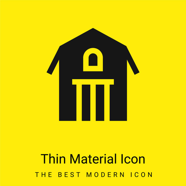 Fienile icona materiale giallo brillante minimo - Vettoriali, immagini