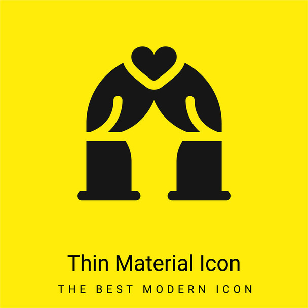 Arche minimale icône de matériau jaune vif - Vecteur, image