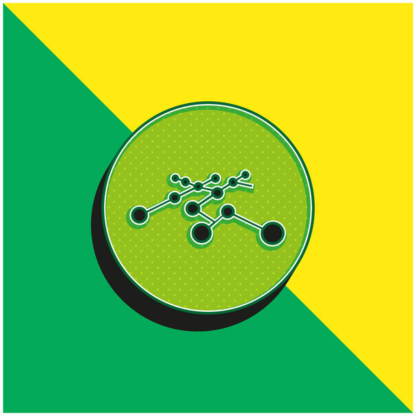 Зеленый и желтый современные трехмерные векторные логотипы - Вектор,изображение