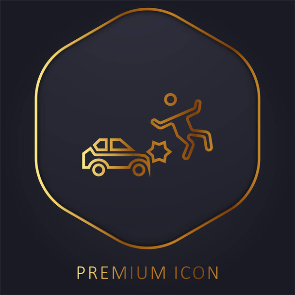 Accidente de línea dorada logotipo premium o icono - Vector, imagen