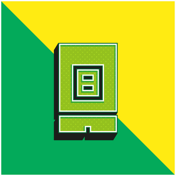App verde y amarillo moderno 3d vector icono logo - Vector, imagen