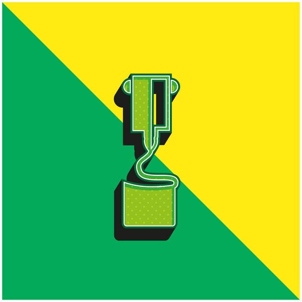 3Dプリンタの印刷シンボル緑と黄色の近代的な3Dベクトルアイコンのロゴ - ベクター画像
