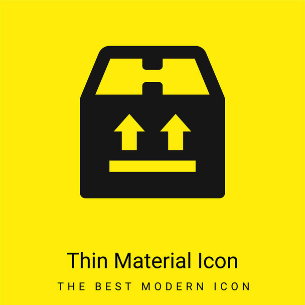 Box icona materiale giallo brillante minimo - Vettoriali, immagini