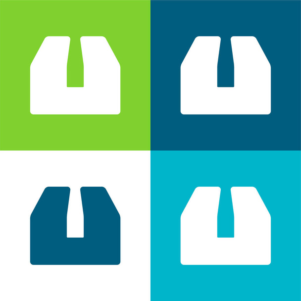 Box Flat čtyři barvy minimální ikona nastavena - Vektor, obrázek