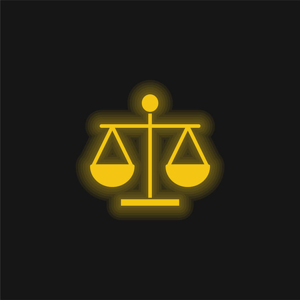 Balance jaune brillant icône néon - Vecteur, image
