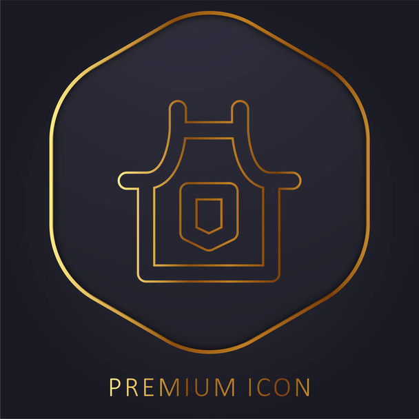Delantal línea dorada logotipo premium o icono - Vector, Imagen
