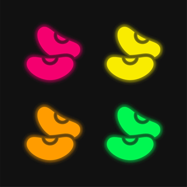 Квасоля чотири кольори, що світяться неоном Векторна піктограма
 - Вектор, зображення