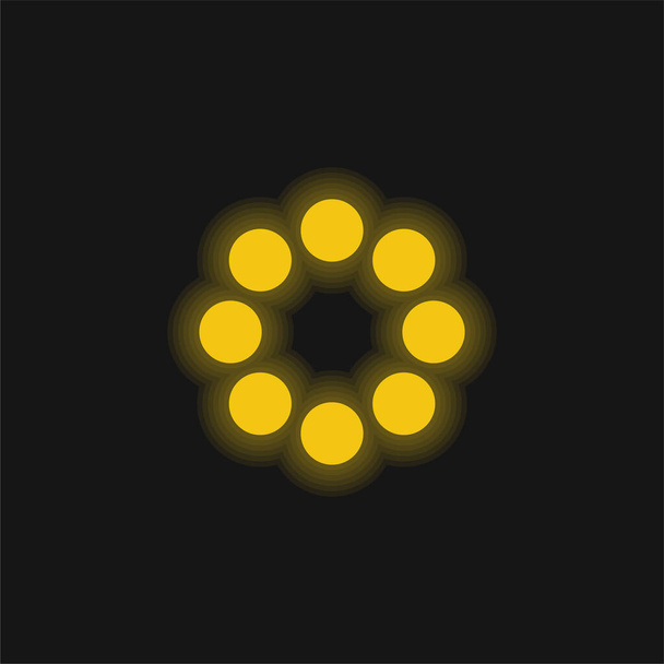 Bead κίτρινο λαμπερό νέον εικονίδιο - Διάνυσμα, εικόνα