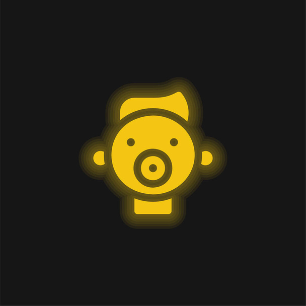 Baby yellow glowing neon icon - Vector, Image