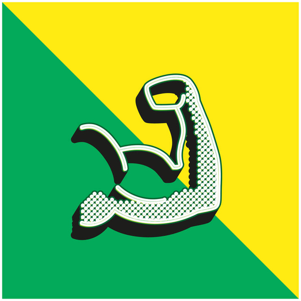 Biceps Zielony i żółty nowoczesny ikona wektora 3D logo - Wektor, obraz