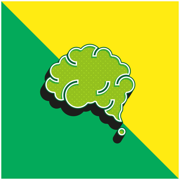 Cerveau Vert et jaune moderne icône vectorielle 3d logo - Vecteur, image
