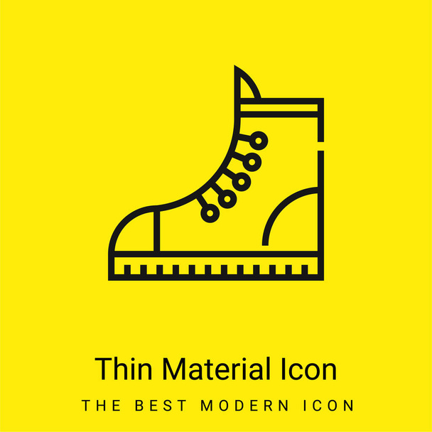 Boot minimal bright yellow material icon - Vector, Image