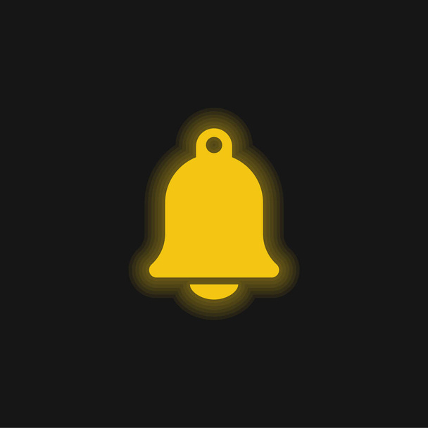 Big Church Bell yellow glowing neon icon - Vector, Image