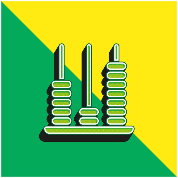 Abacus Green and yellow modern 3d vector icon logo - Vector, Image