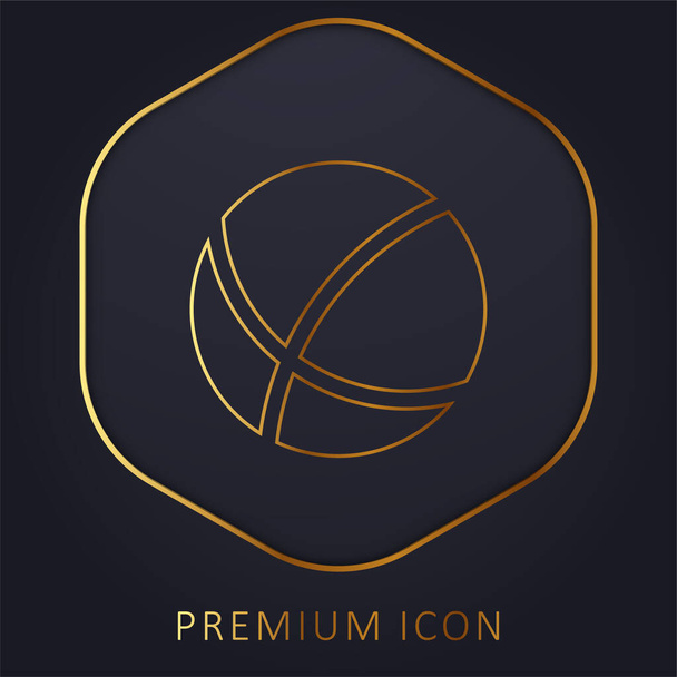 Bola de oro logotipo de línea premium o icono - Vector, imagen