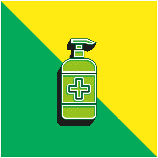 Antiseptic Green and yellow modern 3d vector icon logo - Vector, Image
