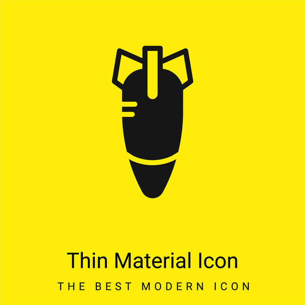 Bomba mínima icono de material amarillo brillante - Vector, imagen
