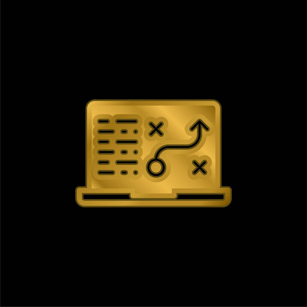 Аналітика Золота металева іконка або вектор логотипу
 - Вектор, зображення