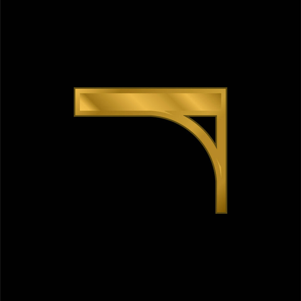 Soporte chapado en oro icono metálico o logo vector - Vector, Imagen