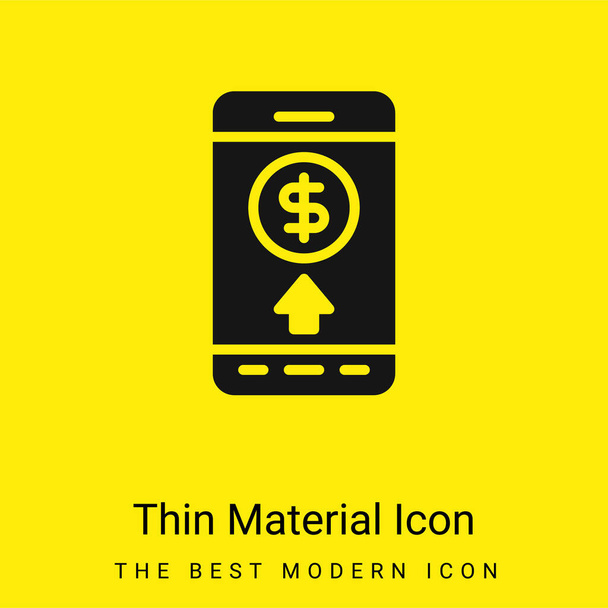 Bank Transfer minimaal helder geel materiaal pictogram - Vector, afbeelding