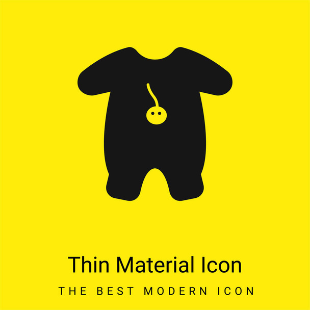 Baby-Outfit mit Cartoon-Design minimales leuchtend gelbes Material-Symbol - Vektor, Bild