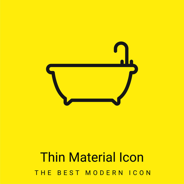 Ícone de material amarelo brilhante mínimo banheira - Vetor, Imagem