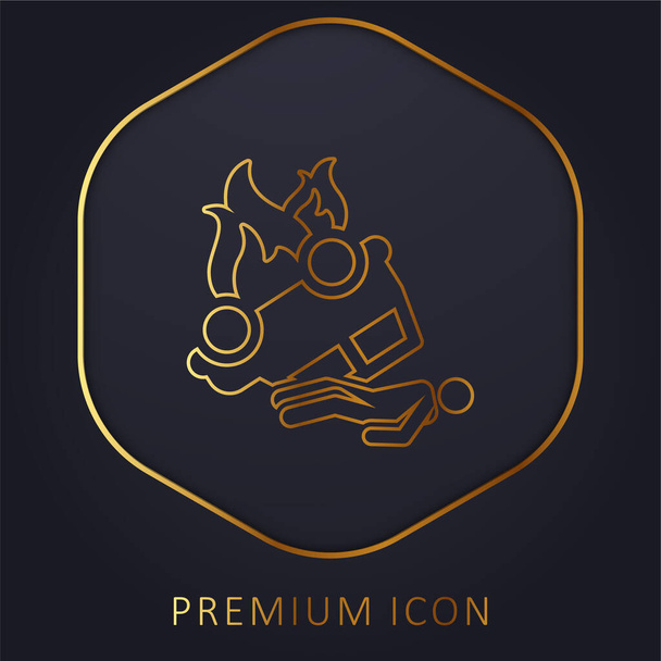 Acidente linha dourada logotipo premium ou ícone - Vetor, Imagem