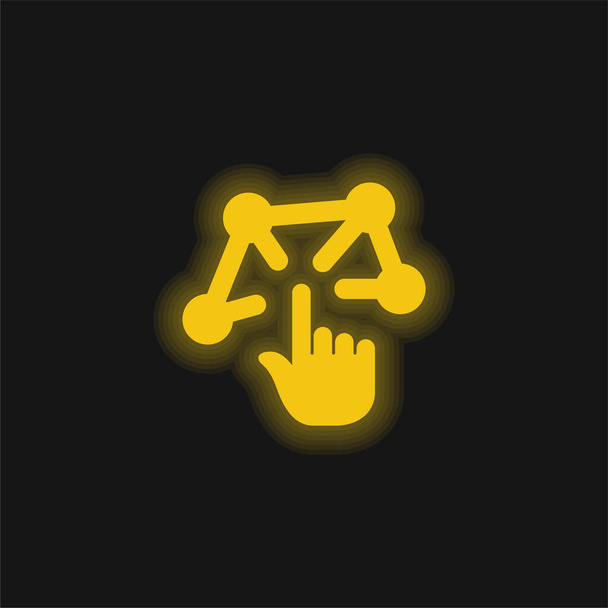 3d Modeling yellow glowing neon icon - Vector, Image