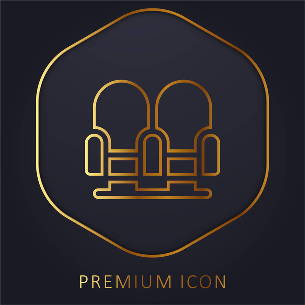 Sillones línea dorada logotipo premium o icono - Vector, Imagen