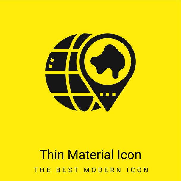 Ázsia minimális fényes sárga anyag ikon - Vektor, kép