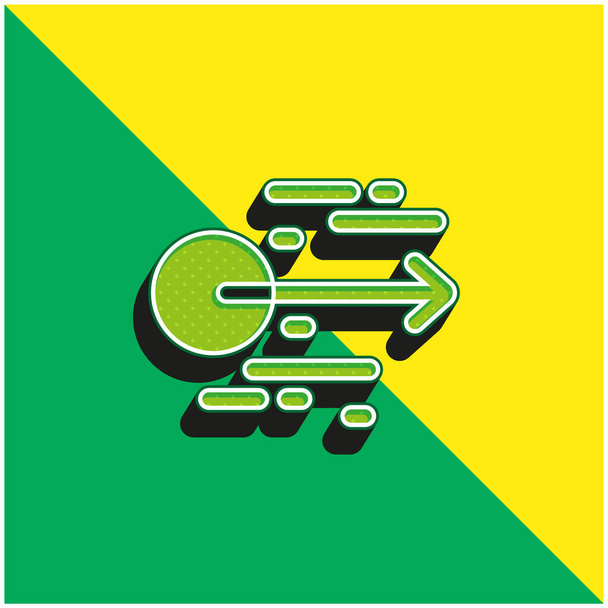 Gyorsulás Zöld és sárga modern 3D vektor ikon logó - Vektor, kép