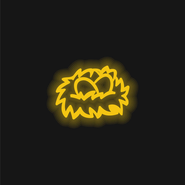 Oeufs Oeufs Sur Un Nid jaune néon brillant icône - Vecteur, image