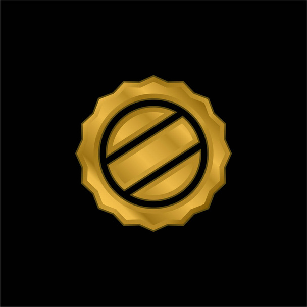 Tapa de cerveza chapado en oro icono metálico o logo vector - Vector, Imagen