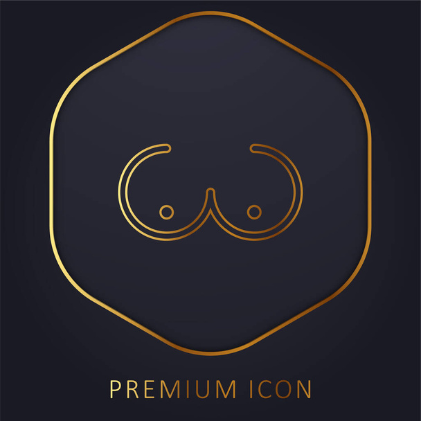 Bosom linha dourada logotipo premium ou ícone - Vetor, Imagem