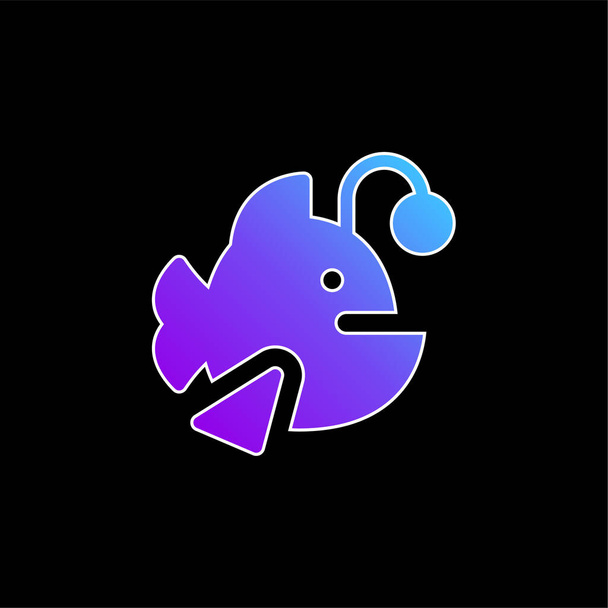 Pescatore blu gradiente icona vettoriale - Vettoriali, immagini