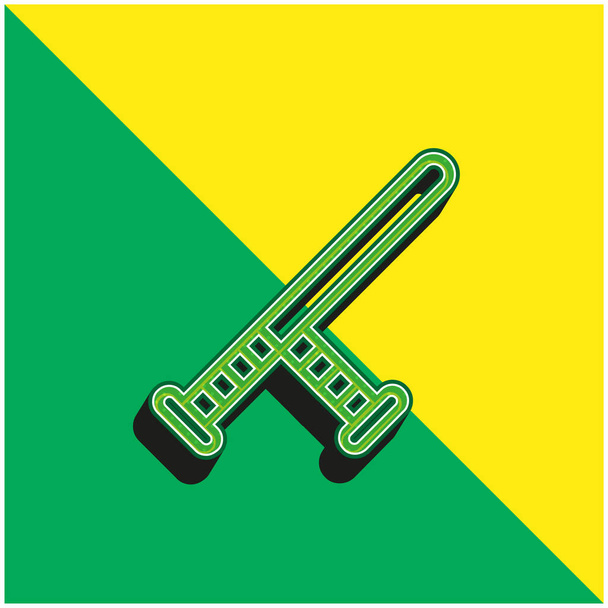 Schlagstock Grünes und gelbes modernes 3D-Vektor-Symbol-Logo - Vektor, Bild