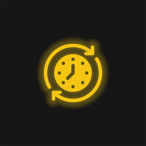 Adjust yellow glowing neon icon - Vector, Image