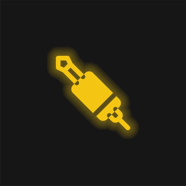 Audio Jack jaune brillant icône néon - Vecteur, image