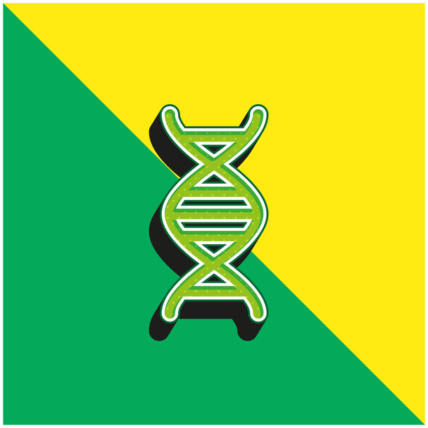 Biologie-Klasse Grünes und gelbes modernes 3D-Vektorsymbol-Logo - Vektor, Bild