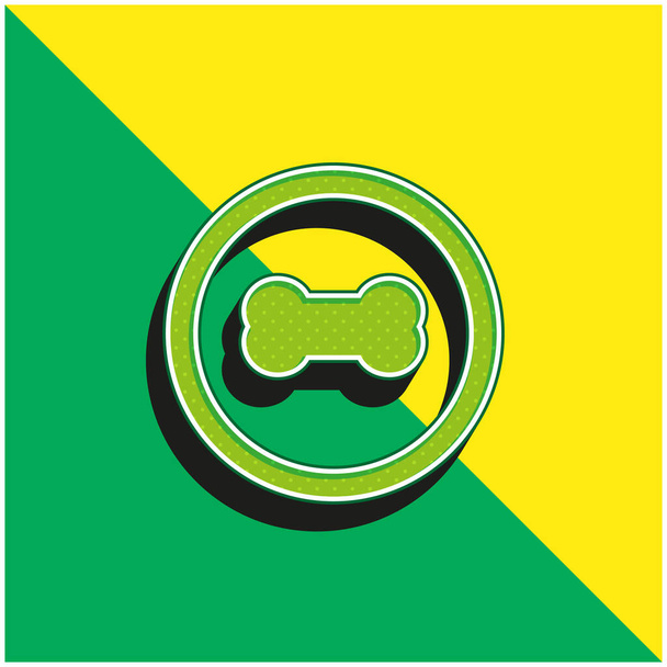 Bone Vihreä ja keltainen moderni 3d vektori kuvake logo - Vektori, kuva