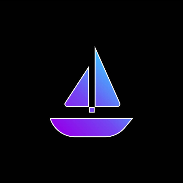 Barco azul gradiente vector icono - Vector, Imagen