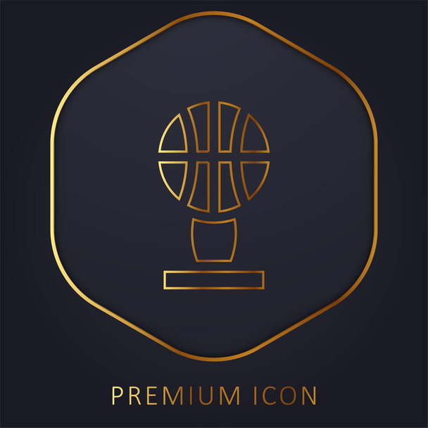 Μπάσκετ χρυσή γραμμή πριμοδότηση λογότυπο ή εικονίδιο - Διάνυσμα, εικόνα