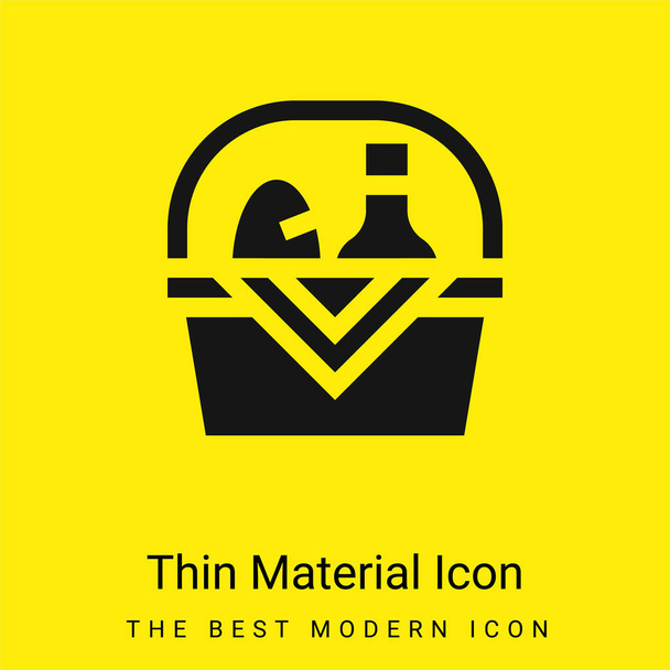 Cesta mínima icono de material amarillo brillante - Vector, Imagen