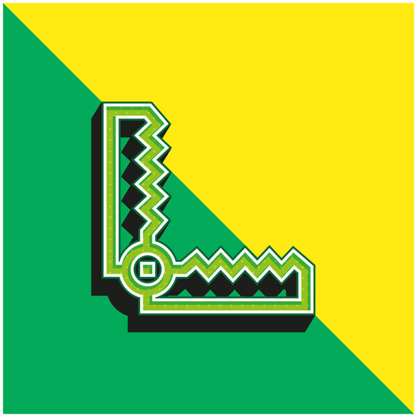 Pułapka na niedźwiedzie Zielone i żółte nowoczesne logo wektora 3D - Wektor, obraz