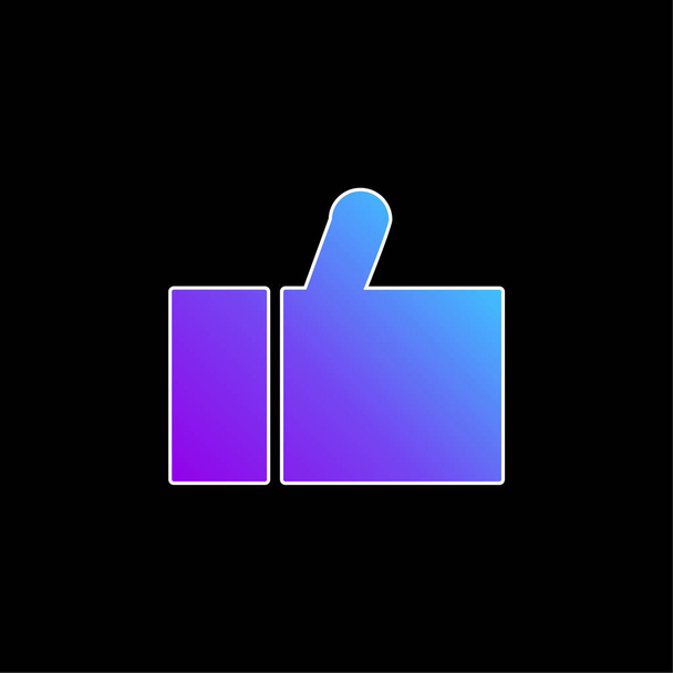 Pulgar negro Up icono vector gradiente azul - Vector, imagen