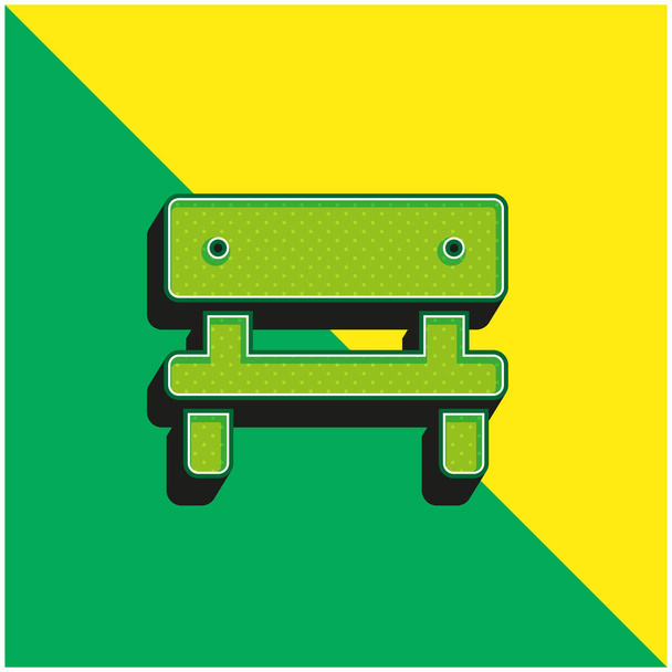 Bench Zöld és sárga modern 3D vektor ikon logó - Vektor, kép