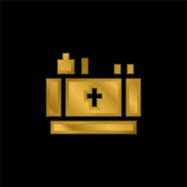 Altar banhado a ouro ícone metálico ou vetor logotipo - Vetor, Imagem